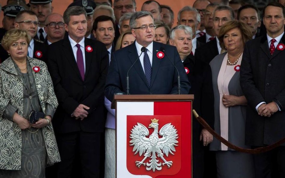 Bronisław Komorowski podczas uroczystości święta Konstytucji 3 maja