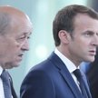 Minister spraw zagranicznych Francji Jean-Yves Le Drian i prezydent Emmanuel Macron