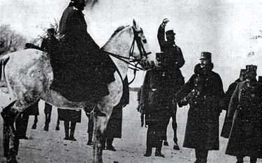 Cesarz Karol I wizytuje żołnierzy Polskiego Korpusu Posiłkowego