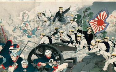 Bitwa pod Pyongang w Korei podczas pierwszej wojny chińsko-japońskiej w 1894 r., rys. Mizuno Tso
