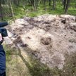 Miejsce znalezienia szczątków rakiety w lesie w okolicach miejscowości Zamość k. Bydgoszczy