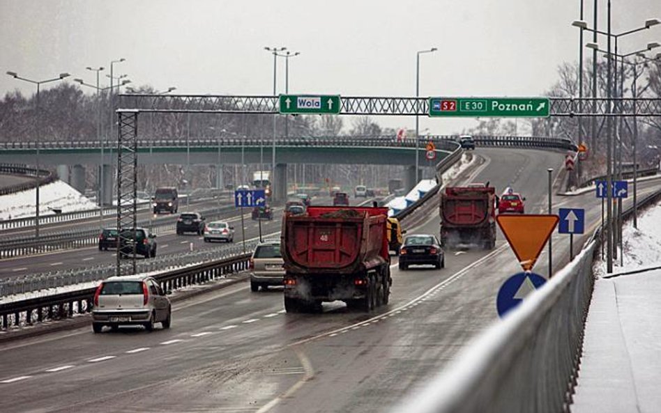 Zjazd w kierunku Woli lub – jak kto woli – na Kraków, Katowice i Wrocław