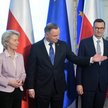 Przewodnicząca Komisji Europejskiej Ursula von der Leyen, prezydent RP Andrzej Duda i premier RP Mat
