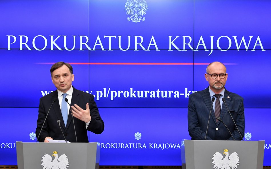 Minister sprawiedliwości, prokurator generalny Zbigniew Ziobro i prokurator krajowy Dariusz Barski