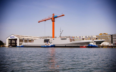 Wodowanie fregaty Alsace dla Marine nationale w stoczni w Lorient. Fot./ Naval Group.