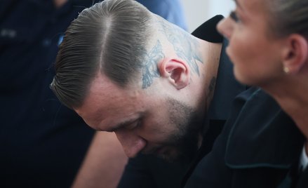 Łukasz Żak na sali rozpraw Sądu Rejonowego dla Warszawy-Śródmieścia