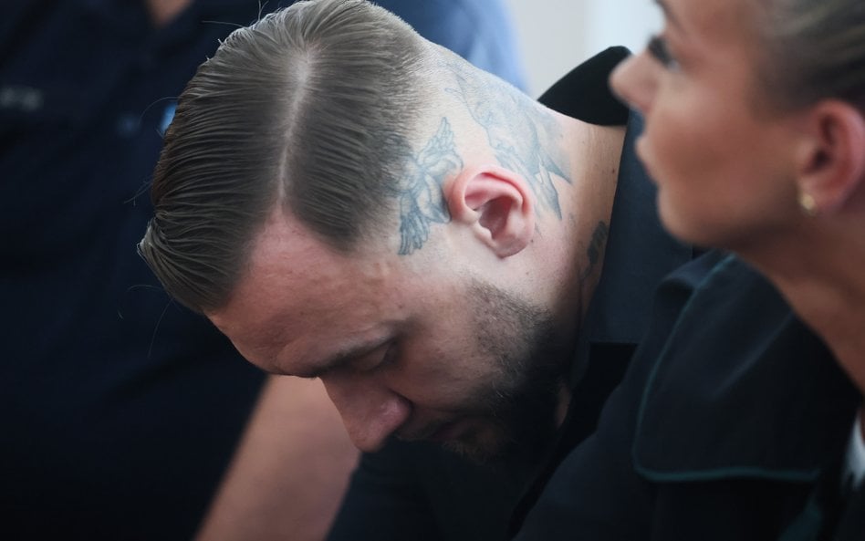 Łukasz Żak na sali rozpraw Sądu Rejonowego dla Warszawy-Śródmieścia