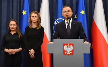 Prezydent RP Andrzej Duda, żona Mariusza Kamińskiego Barbara Kamińska i żona Macieja Wąsika Romualda