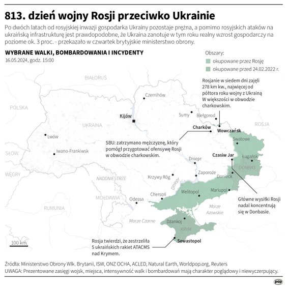 Tak wyglądała sytuacja na Ukrainie w 813. dniu wojny