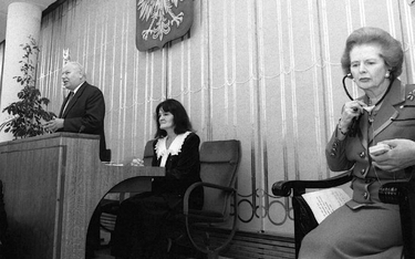 Wrzesień 1991 rok: Anna Bogucka-Skowrońska podczas wizyty w Senacie brytyjskiej premier Margaret Tha