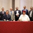 Podpisanie deklaracji przez Marszałka Senatu RP prof. Tomasza Grodzkiego i przewodniczącego Izby Dor