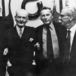 Od lewej: Józef Czapski, lord Herbert Auberon, Andrzej Panufnik, Zygmunt Mycielski