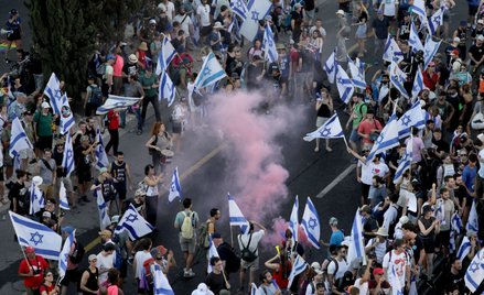 Protest w Jerozolimie z powodu zmian w sądownictwie, fot. z 24 lipca