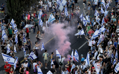 Protest w Jerozolimie z powodu zmian w sądownictwie, fot. z 24 lipca