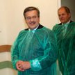 Prezydent Bronisław Komorowski w czasie odwiedzin w szpitalu