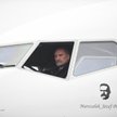 Minister obrony narodowej Antoni Macierewicz w samolocie Boeing 737-800 w 1. Bazie Lotnictwa Transpo