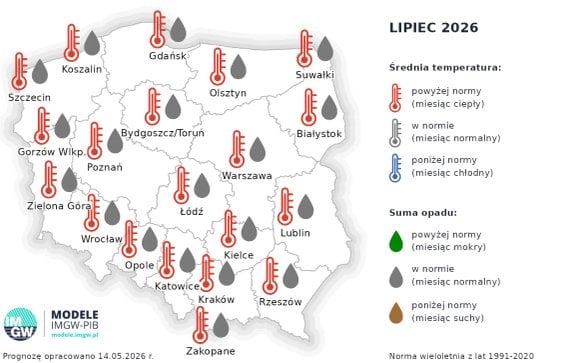 Lipiec może być upalny