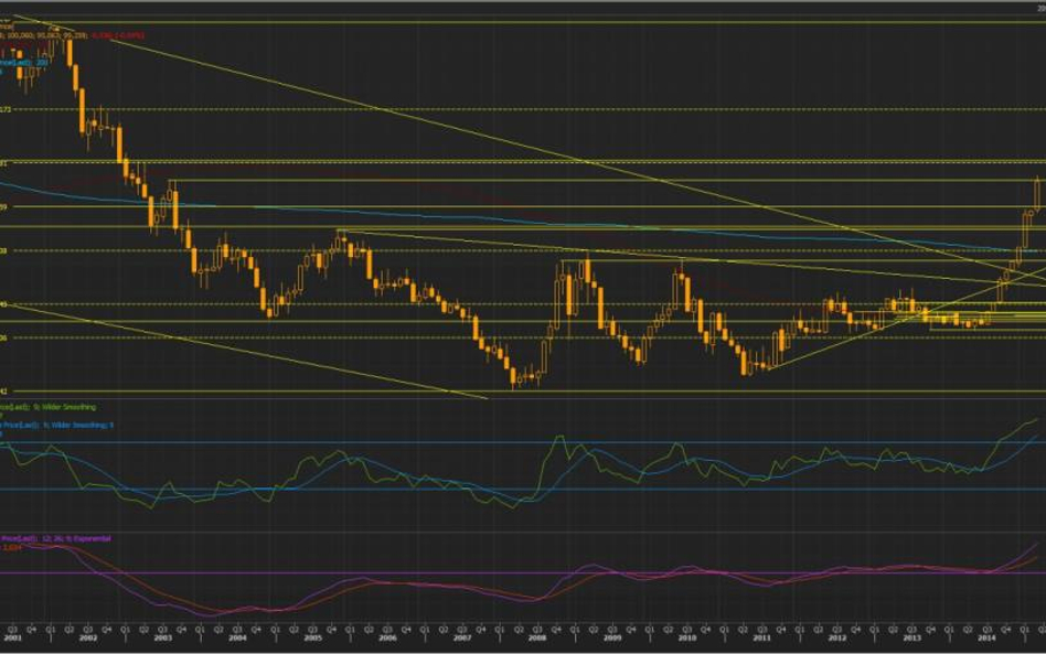 Wykres miesięczny US Dollar Index