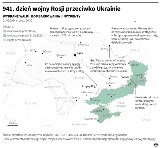 Tak wyglądała sytuacja na Ukrainie w 941. dniu wojny