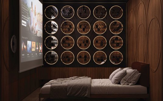 Sala kinowa w części podziemnej.