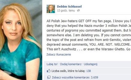 Polscy internauci mszczą się na Debbie Schlussel