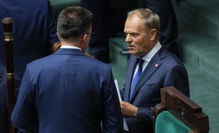 Premier Donald Tusk i marszałek Sejmu Szymon Hołownia