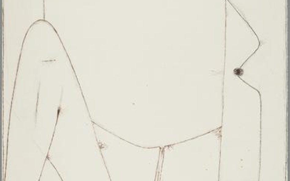 Jerzy Nowosielski, (1923-2011) Akt z oknem wys. 50 cm, szer. 35 cm ze zbiorów Muzeum Narodowego w Kr