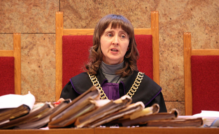 Sędzia Agnieszka Pilarczyk podczas rozprawy w procesie przeciwko lekarzom oskarżonym w sprawie śmier