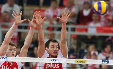 Bartosz Kurek i Piotr Nowakowski blokują rywali