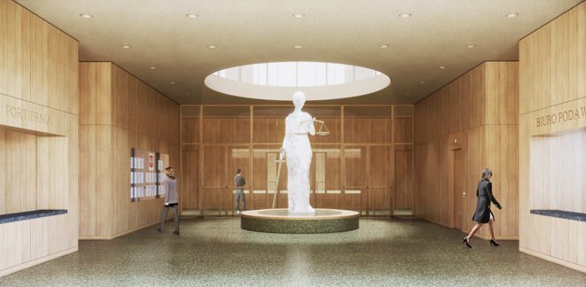 Siedziba Sądu Apelacyjnego o powierzchni ponad 5,3 tys. m² pomieści między innymi nowoczesne sale ro