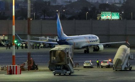 Samolot linii flydubai, który musiał awaryjnie lądować w Arabii Saudyjskiej