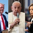 Donald Trump, papież Franciszek i Kamala Harris