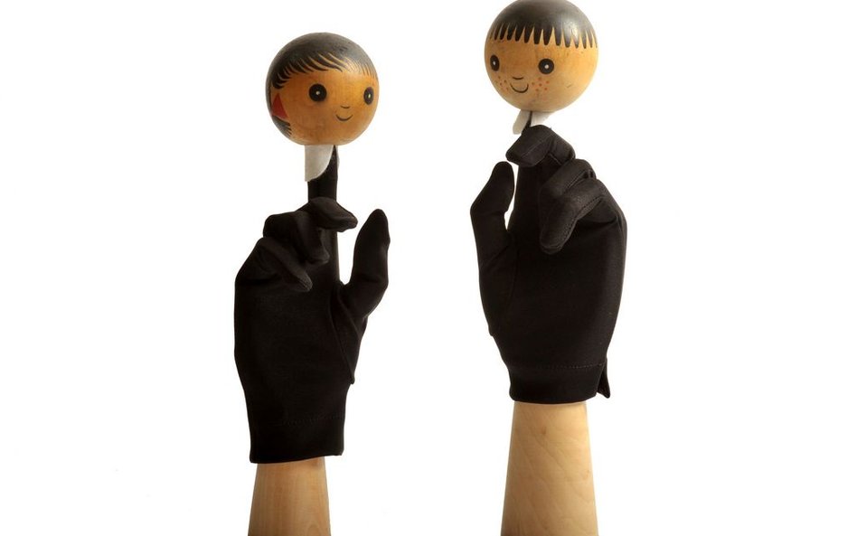 Lalki filmowe z serialu „Jacek i Agatka”.