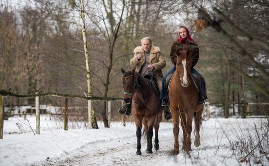 Magdalena Cielecka i Daniel Olbrychski w spektaklu "Wszystko na sprzedaż"