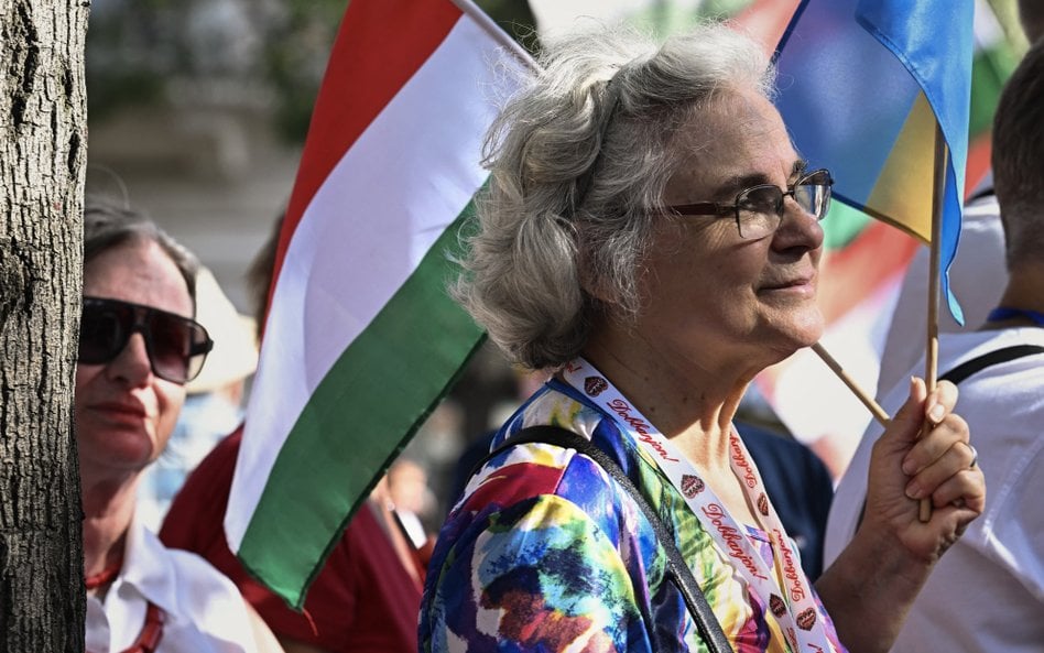 Protest zwolenników Fideszu, 20 września w Budapeszcie