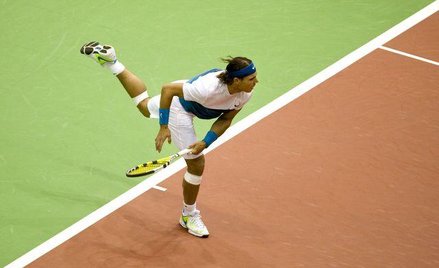 Rafael Nadal na kortach w Rotterdamie