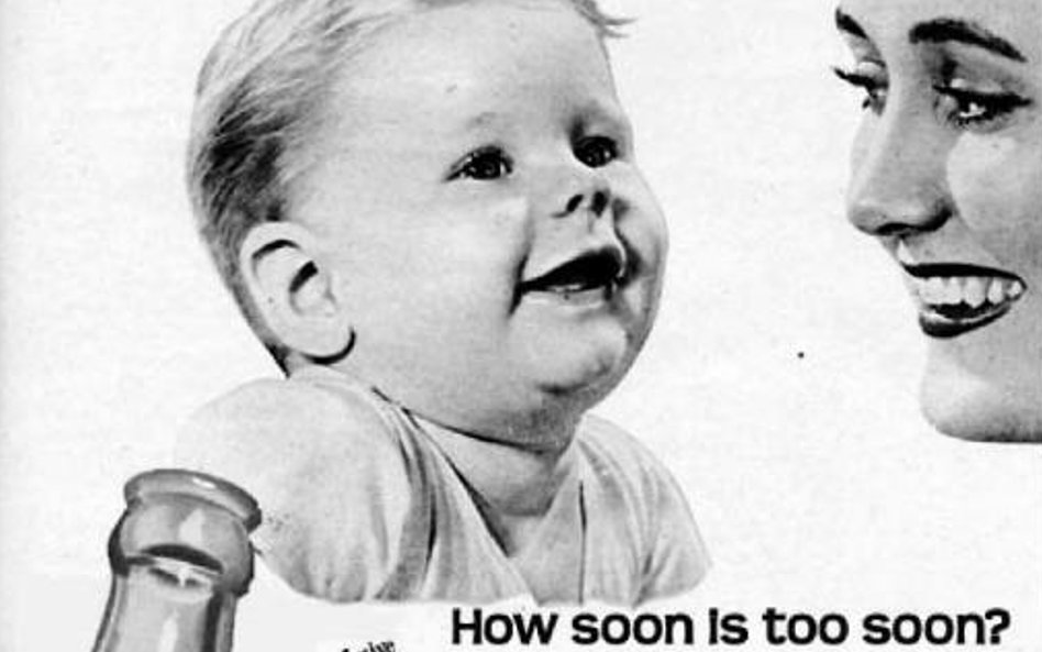Reklama z lat 50. polecająca coca-colę jako napój dla niemowląt