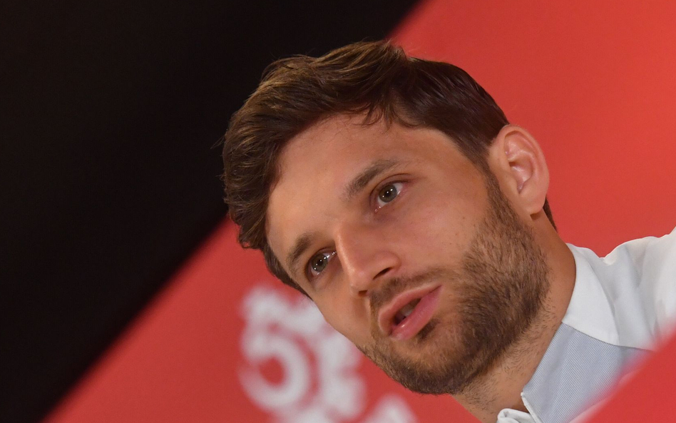 Piłkarz reprezentacji Polski Bartosz Bereszyński podczas konferencji prasowej w Warszawie. 16 czerwc
