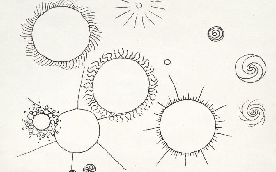 Andrzej Wróblewski Słońce i inne gwiazdy, 1948 gwasz, 15,5 x 22,8 nr inw.: MPŚ-M/283 Wł. Muzeum Pomo