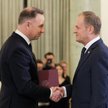 Prezydent Andrzej Duda oraz premier Donald Tusk podczas uroczystości zaprzysiężenia rządu