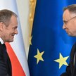 Andrzej Duda i Donald Tusk podczas spotkania Rady Gabinetowej, 13 lutego