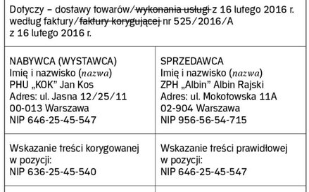 Jak wystawić notę korygującą