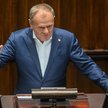 Premier Donald Tusk przemawia na sali obrad Sejmu