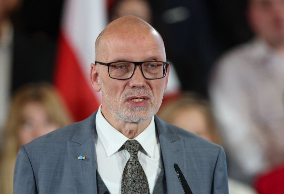 Historyk prof. Andrzej Nowak podczas konwencji w Krakowie, na której Komitet Obywatelski ogłosił pre