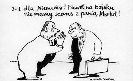 Komentarz rysunkowy. Nawet na boisku nie mamy szans z panią Merkel
