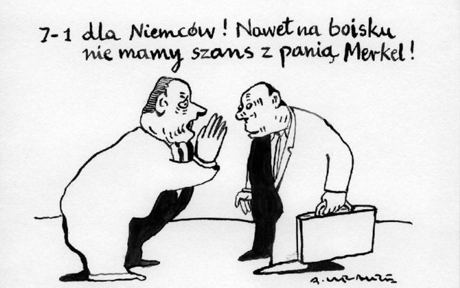Komentarz rysunkowy. Nawet na boisku nie mamy szans z panią Merkel