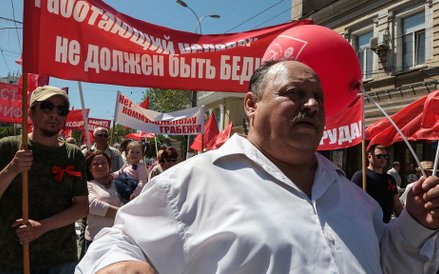 Demonstracja w Symferopolu na Krymie