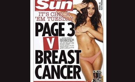 The Sun próbował przedstawiać frywolne zdjęcia jako akcję walki z rakiem piersi