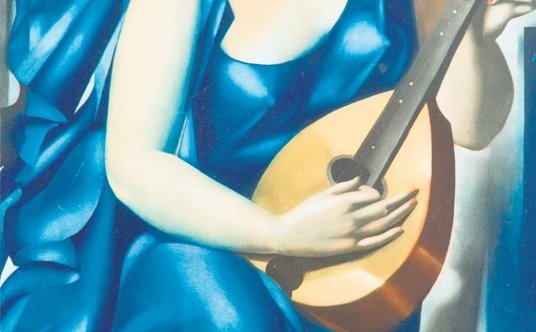 "Tamara Łempicka, „Kobieta w niebieskiej sukience”, akwatinta ok. 1929 . Fot. Kolekcja Marka Roefler