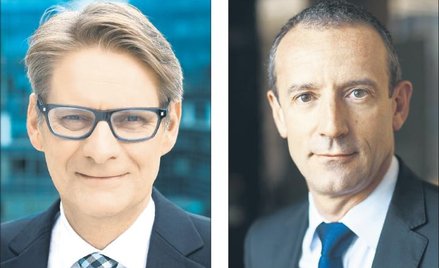 Play Joergena Bang-Jensena (z lewej) wejdzie na GPW, gdy wyniki Orange omawiać będzie Francois Falla